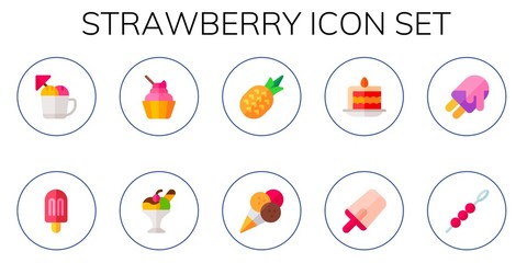 strawberry icon set