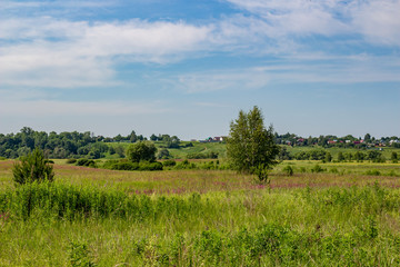 Beautiful rural landscape of a midland in Russia