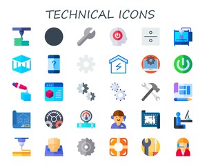 technical icon set