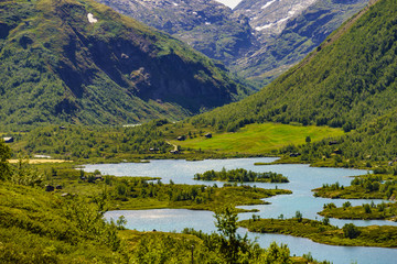 Mountains landscape. Norwegian route Sognefjellet - obrazy, fototapety, plakaty