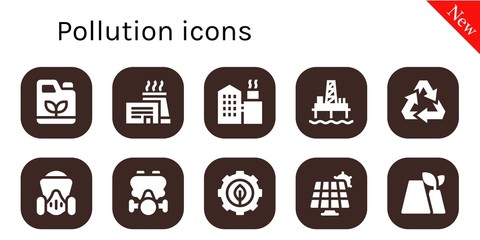 pollution icon set