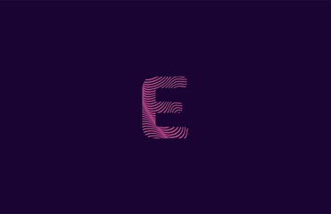 Initial E letter typography abstract dynamic grunge stripes wavy effect monogram logotype