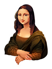 Interpretation of Mona Lisa, painting by Leonardo da Vinci