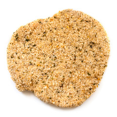 Schnitzel Raw Top View Isolated
