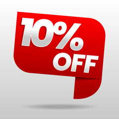 Sale 10% off. Discount or special offer. Advertising campaign. Stock vector illustration.