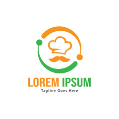 Fototapeta premium Chef logo template design with frame. minimalist Chef logo vector illustration