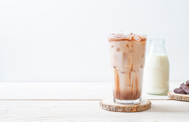Iced chocolate milkshake drink