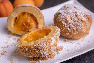 sweet dumplings filled with apricots