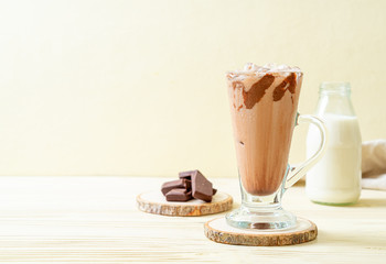Iced chocolate milkshake drink