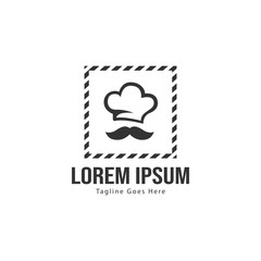 Obraz premium Chef logo template design with frame. minimalist Chef logo vector illustration