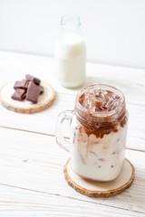 Iced chocolate milkshake drink