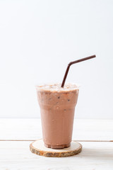 Iced chocolate milkshake drink