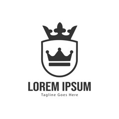 Fototapeta premium Crown logo template design with frame. minimalist crown logo vector illustration