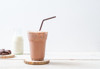 Iced chocolate milkshake drink