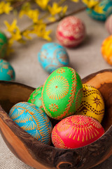   Save Download Preview Easter eggs, Paschal eggs, decorated with beeswax - to celebrate Easter. Its old tradition in Lithuania, Eastern Europe.