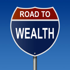 Road to Wealth Highway Sign