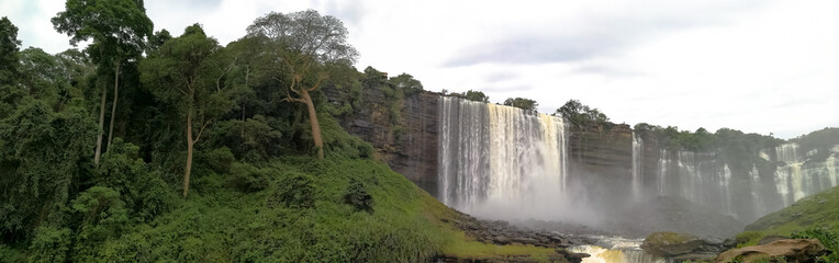 Veiw of  Calandula waterfall in Angola - obrazy, fototapety, plakaty