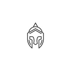 Spartan warrior helmet. Vector logo icon template