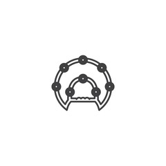Tambourine music instrument icon vector