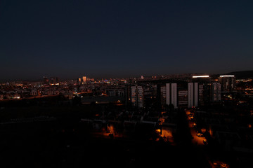 Fototapeta na wymiar The night view of Ankara, Turkey's capital. Bilkent, Cankaya, Dikmen, Incek.