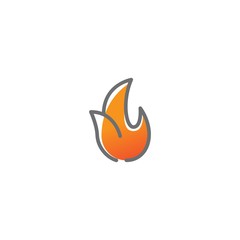 Fire flame vector icon logo template