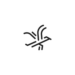 Abstract simple bird line. Vector logo icon template