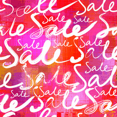 Sale. Seamless lettering pattern Vector image