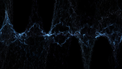 Flowing energy particles, wave of blended dots