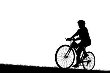 silhouette  cyclists bicycle riders on white background.