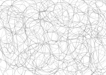 複雑に絡まった線　こんがらがった手描きの線