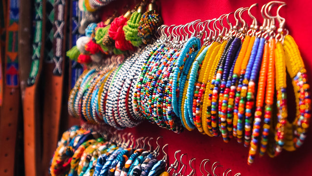 Beadwork Colorful African bead work hanging 