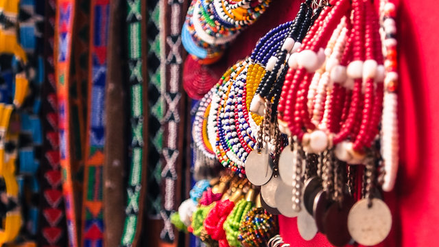 Colorful African bead work hanging 