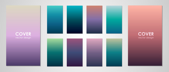 Colorful backgrounds in trendy colors. Soft color abstract gradients. Modern screen vector design for mobile app. Vector illustration.