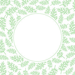 Beautiful green leaf frame on white background