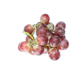 red grapes isolated on white background