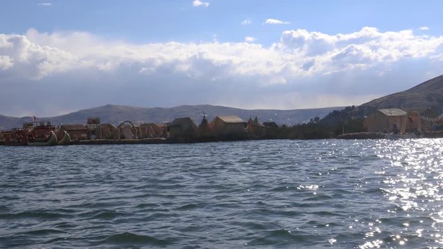 Puma Boats on Lake Titicaca used to travel the Uros Islands, Puno, Peru, South America