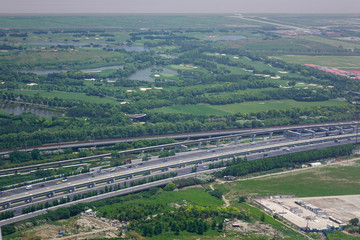 Aerial view of rural highway