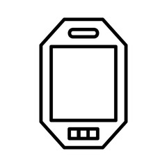 Mobile phone icon vector, line art outline style of smartphone symbol, simple linear cellphone pictogram isolated on white