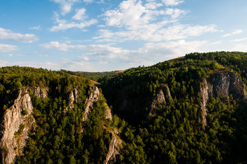 Naklejka premium colorful sunset in the beautiful mountains of Bashkortostan - muradymov gorge