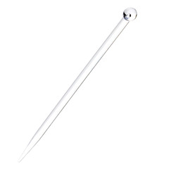 Empty white clear plastic cocktail stick or pick isolated on white background including clipping path