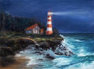 Lighthouse at night