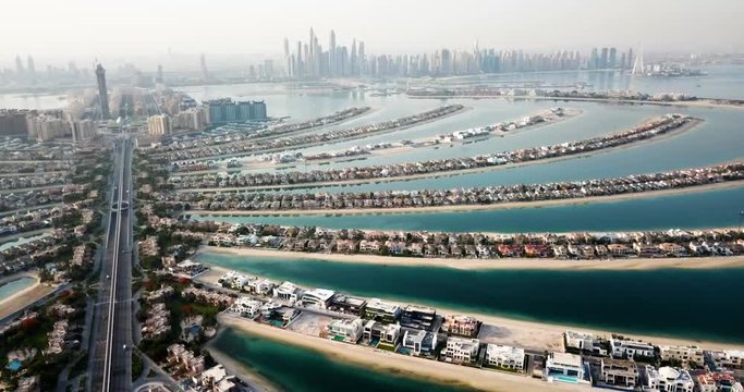 Aerial view of Palm Island, Dubai