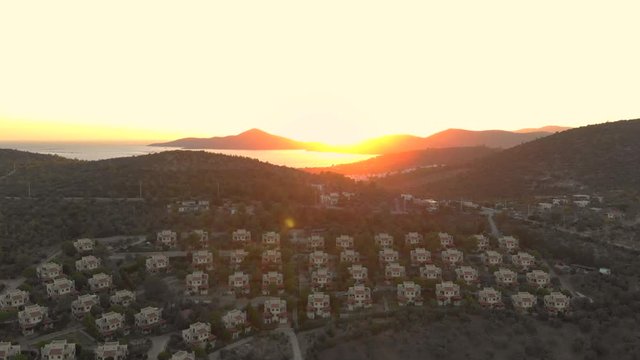 A landscape with houses in greece