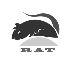 Simple shape of rat, icon or logo for web.