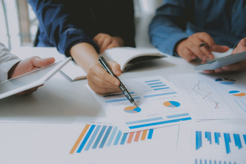 financial adviser discussing with investor. business people have a meeting. businessman working with team