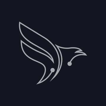eagle tech line logo and abstract logo