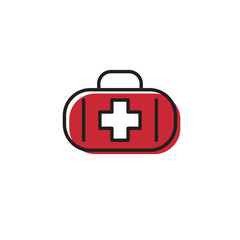 First aid kit vector icon, isolated on white background