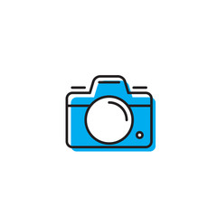 Camera flat vector icon, isolated on white background