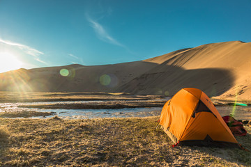 camping in the mountains