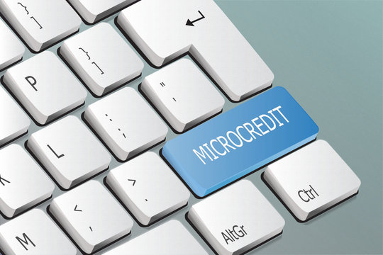 microcredit written on the keyboard button